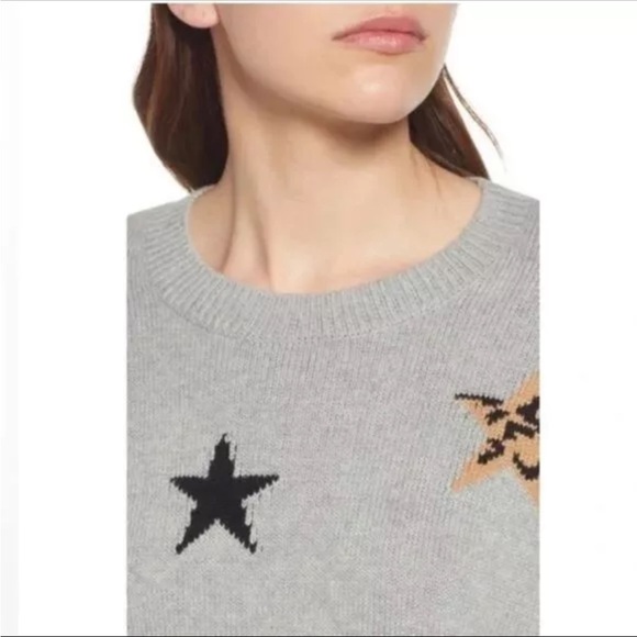 NWOT Rails Perci  SweaterHeather Grey Animal Stars Leopard Size S $198 - Picture 4 of 5